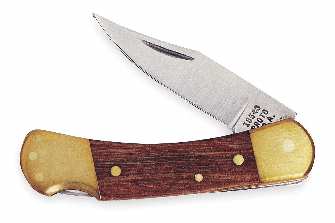 PROTO Folding Pocket Knife, Straight Blade Edge Type, 2 1/4 in Blade