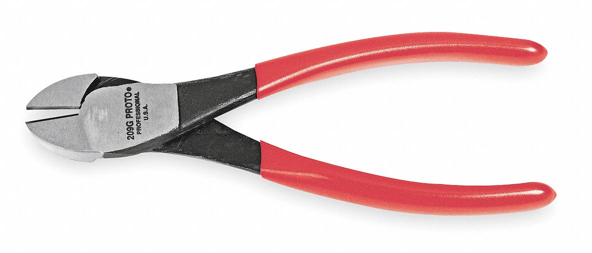 DIAGONAL CUTTERS,FLUSH,OVAL,RED,8"OVRL L