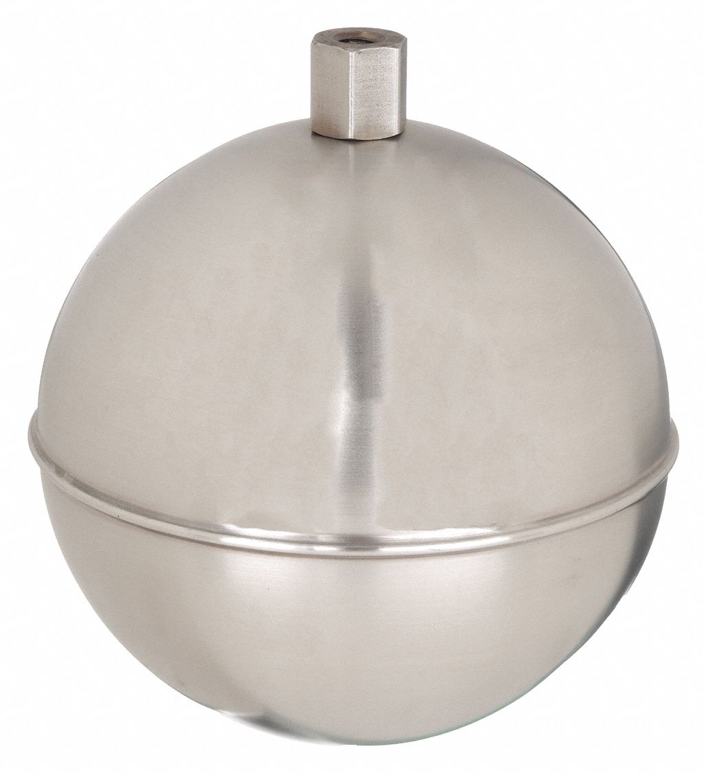 FLOAT BALL, ROUND, STAINLESS STEEL, 3½ IN