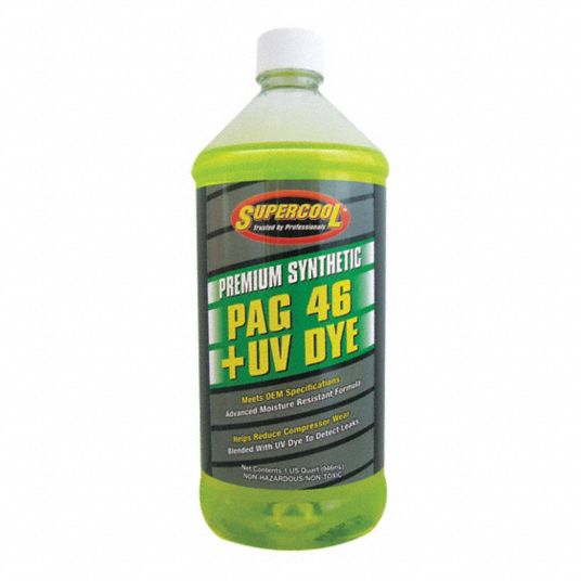 SUPERCOOL A/C Compressor PAG Lubricant, w/UV Dye, 32 oz, Plastic Bottle