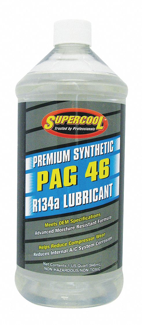 Supercool A C Compressor Pag Lubricant 32 Oz Plastic Bottle Red Yellow Tint 4ltt2 P46 32 Grainger