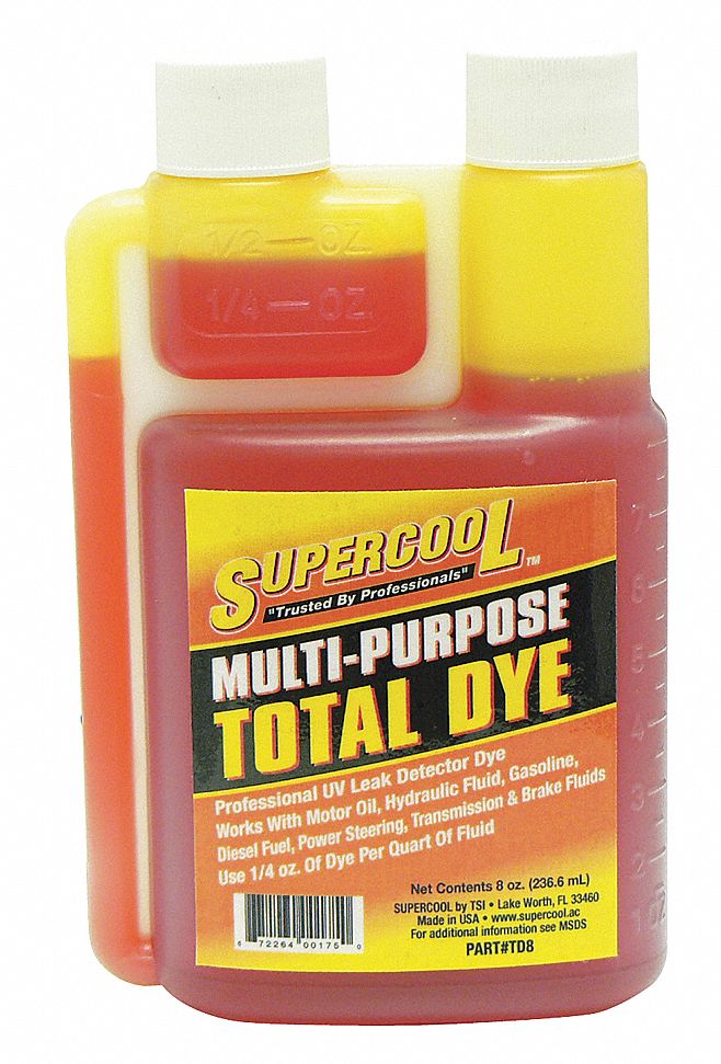 SUPERCOOL UV Fluid Leak Detection Dye, 8 Oz 4LTV2TD8 Grainger