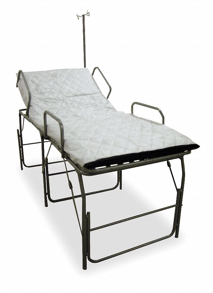 FSI, 83 in Lg, 33 in Wd, Medical Field Cot with IV Pole 4LUT1FEM