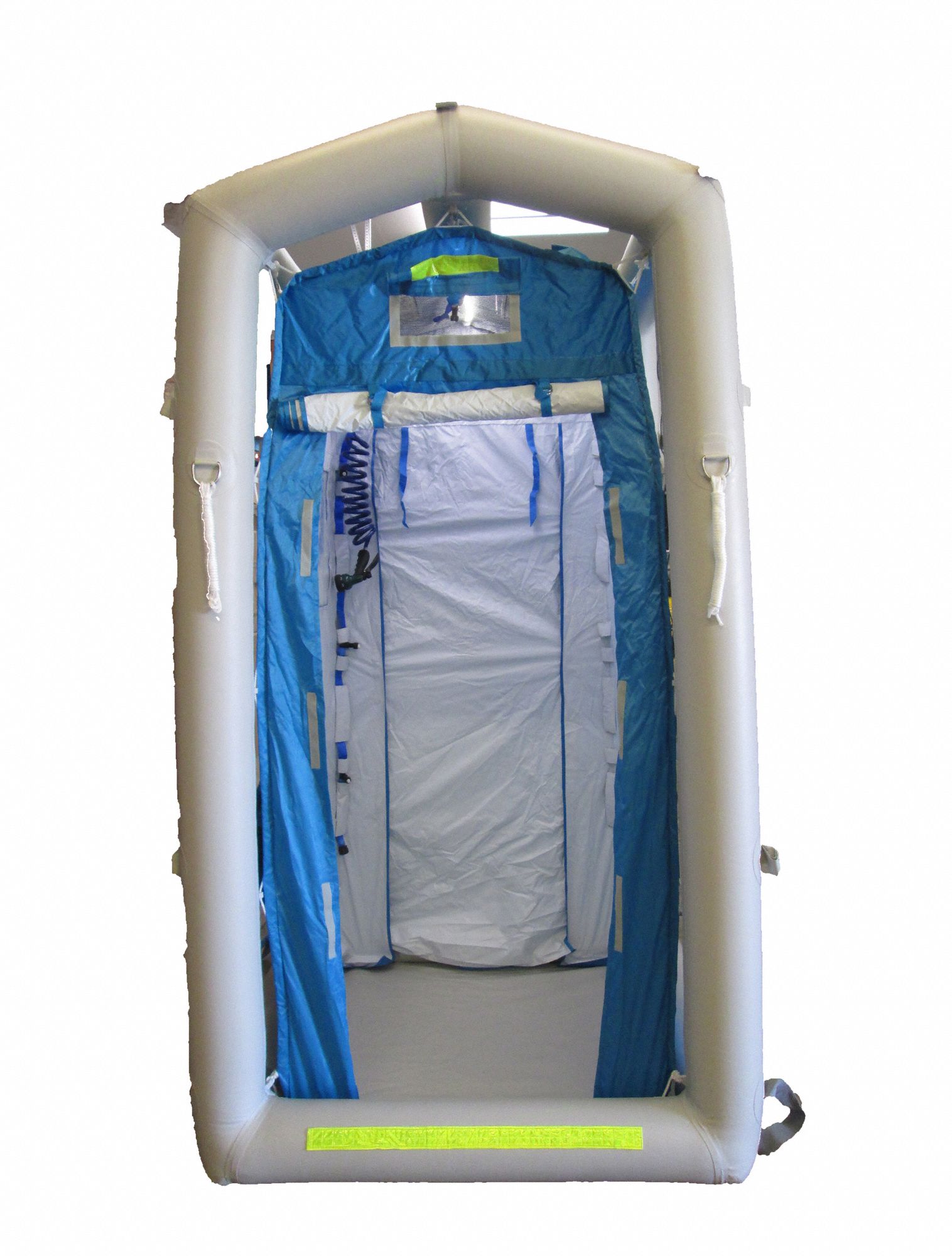 Decontamination Shower: 1 Stations, 7 Spray Heads, Enclosed, Inflatable, 3/4 in GHT Female