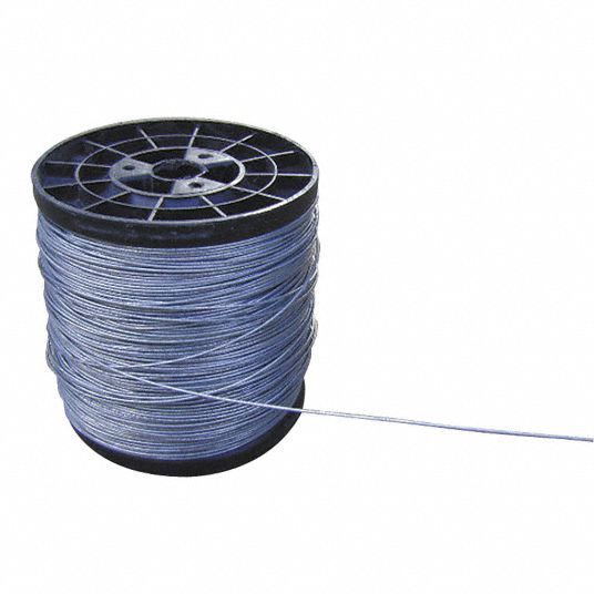 Galvanized, Steel, Electric Fence Wire 4LVR24LVR2 Grainger