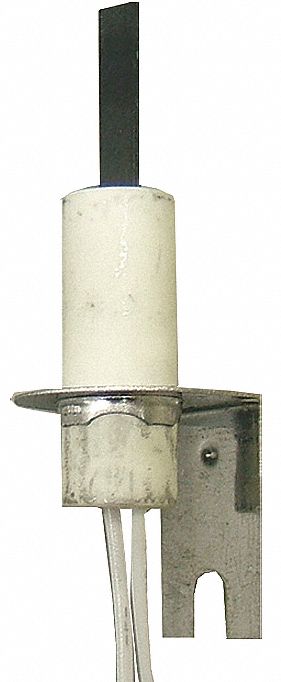 Hot Surface Igniter: OEM, Silicon Nitride, 12 in Lead Lg, 120V AC, Hardwired, Flat Tip