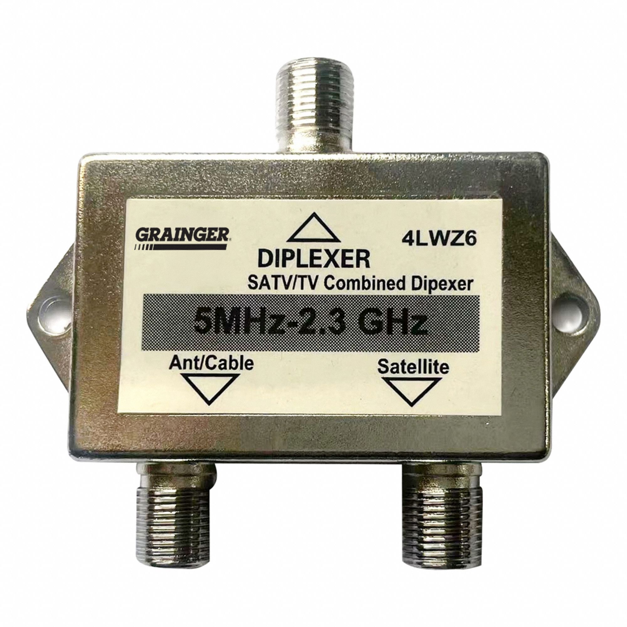 Cable Splitter: (1) F-Type Female x (2) F-Type Female Splitter, Max. 2, 300 MHz, Silver