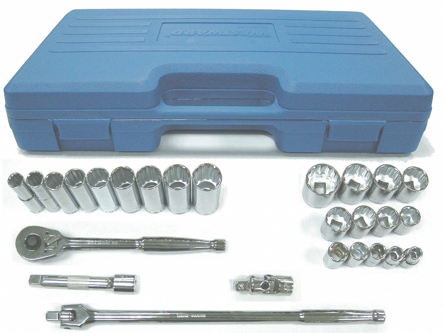 SOCKET SET,1/2 DR,SAE,COMBO,26 PC