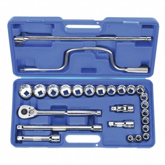 WESTWARD, 1/2 in Drive Size, 26 Pieces, Socket Wrench Set - 4LXA6|4LXA6 ...