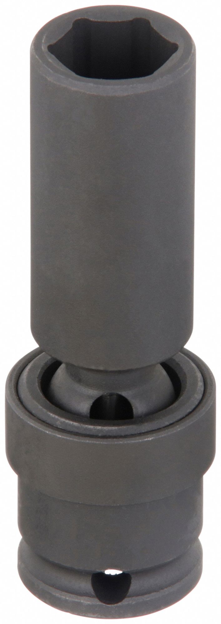 Impact Socket: 11 mm Socket Size, 6-Point, Deep, Black Phosphate, Not Tether Capable