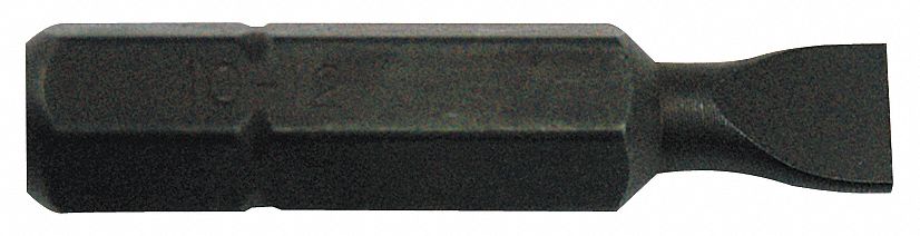 Insert Bit: Insert Bit, Slotted Head, Imperial, Std, 1 1/2 in Overall Lg, Impact Rated, Hex