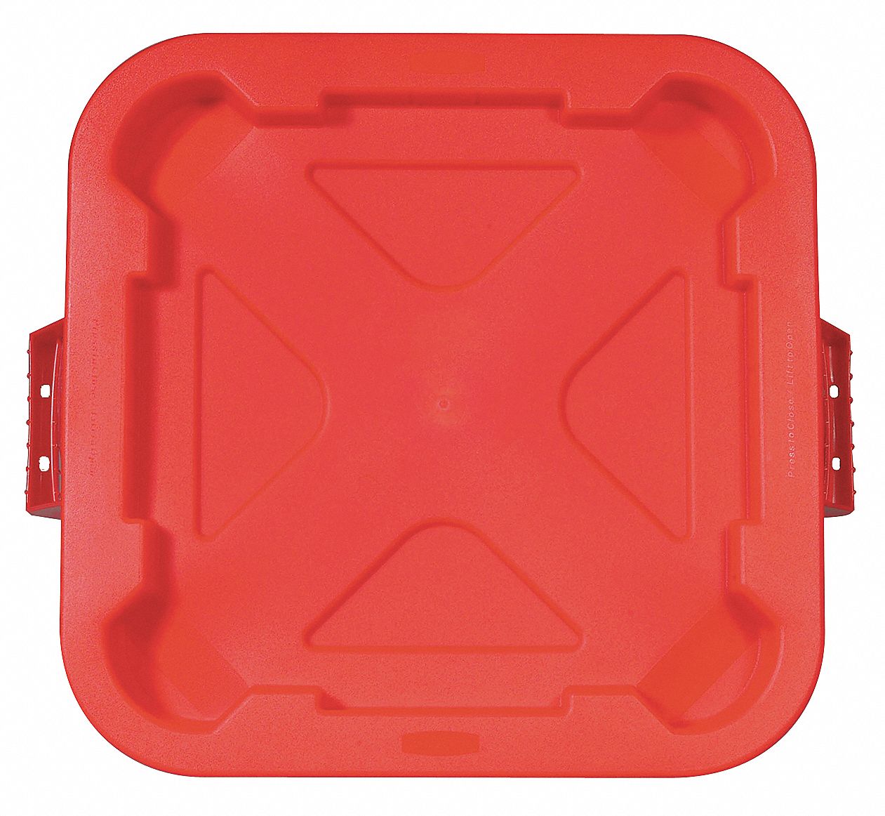 TRASH CAN TOP,FLAT,SNAP-ON CLOSURE,RED