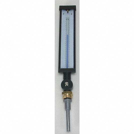 GRAINGER APPROVED Industrial Glass Thermometer, 0° to 160°F/10° to 70