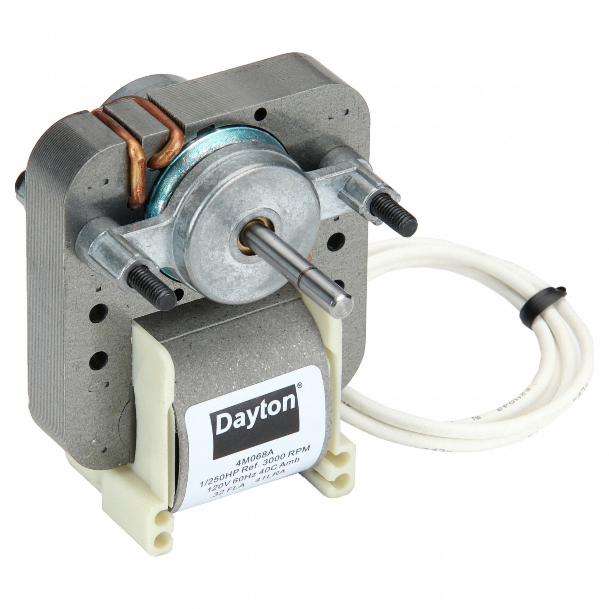 C-Frame Motor: Stud, Shaded Pole, Single Phase, 1/250 hp, 3, 000 RPM, C-Frame Frame Size, B
