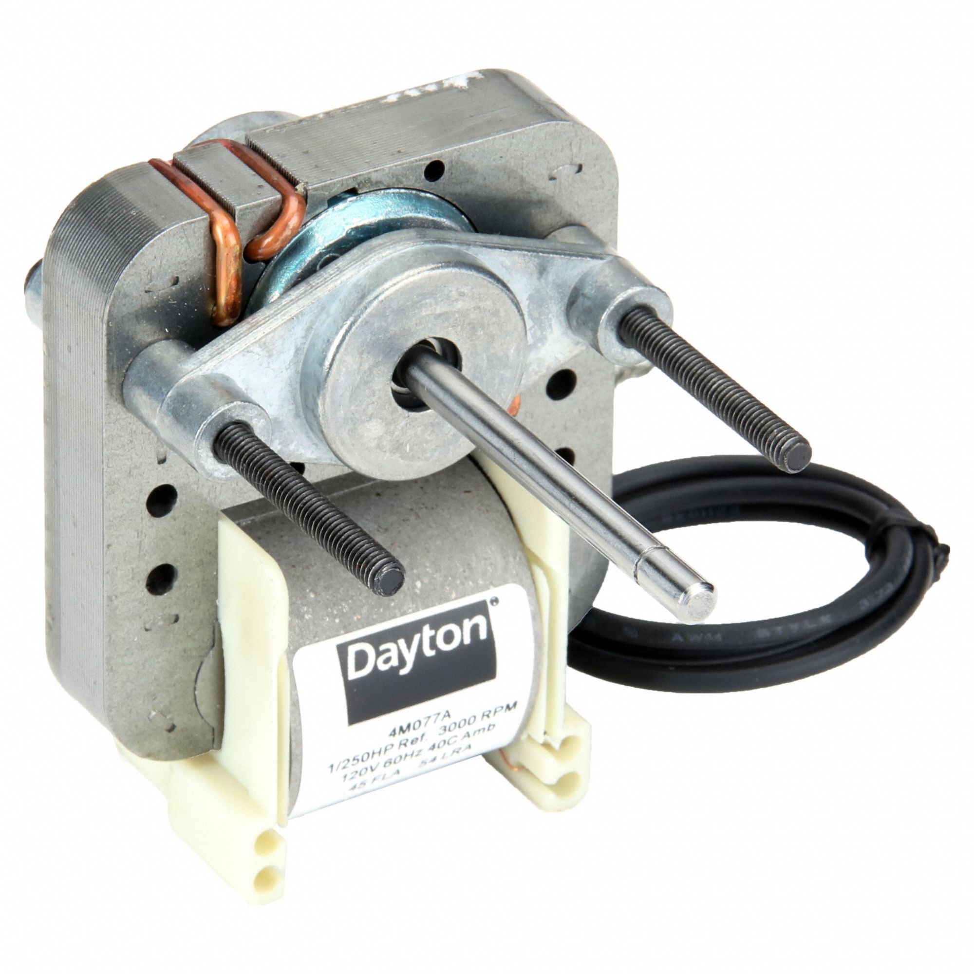 C-Frame Motor: Stud, Shaded Pole, Single Phase, 1/250 hp, 3, 000 RPM, C-Frame Frame Size, B