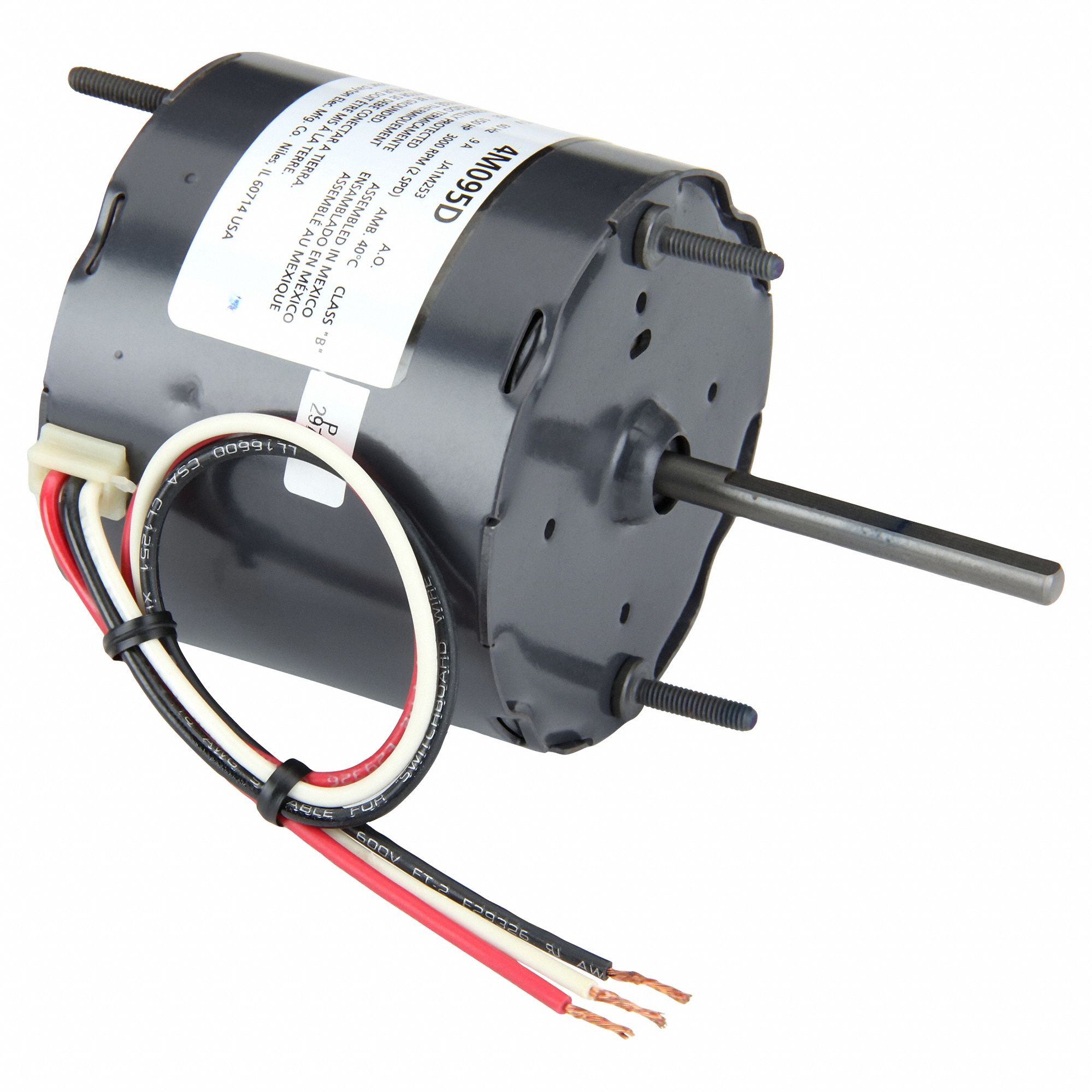 HVAC Motor: Stud, Shaded Pole, Single Phase, 1/50 hp, 3, 000 RPM, 3.3 Frame Size, 115V AC, B