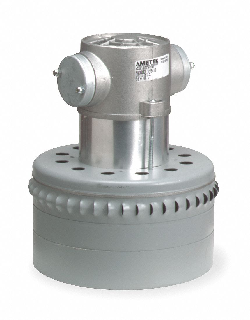 AMETEK LAMB Vacuum Motor: Metal Mounting Brackets, 7.5 in Body Dia., 120V  AC, 3 Blower Stages