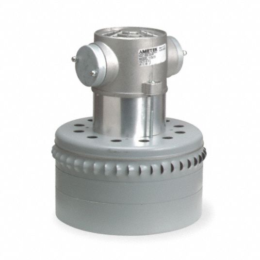 AMETEK LAMB Vacuum Motor: Metal Mounting Brackets, 7.5 in Body Dia., 120V  AC, 3 Blower Stages