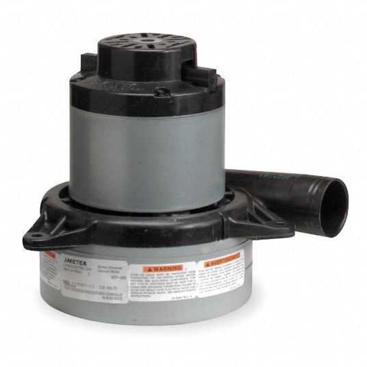 AMETEK LAMB Vacuum Motor: Thermoset Mounting Brackets, 7.2 in Body Dia.,  120V AC, 3 Blower Stages