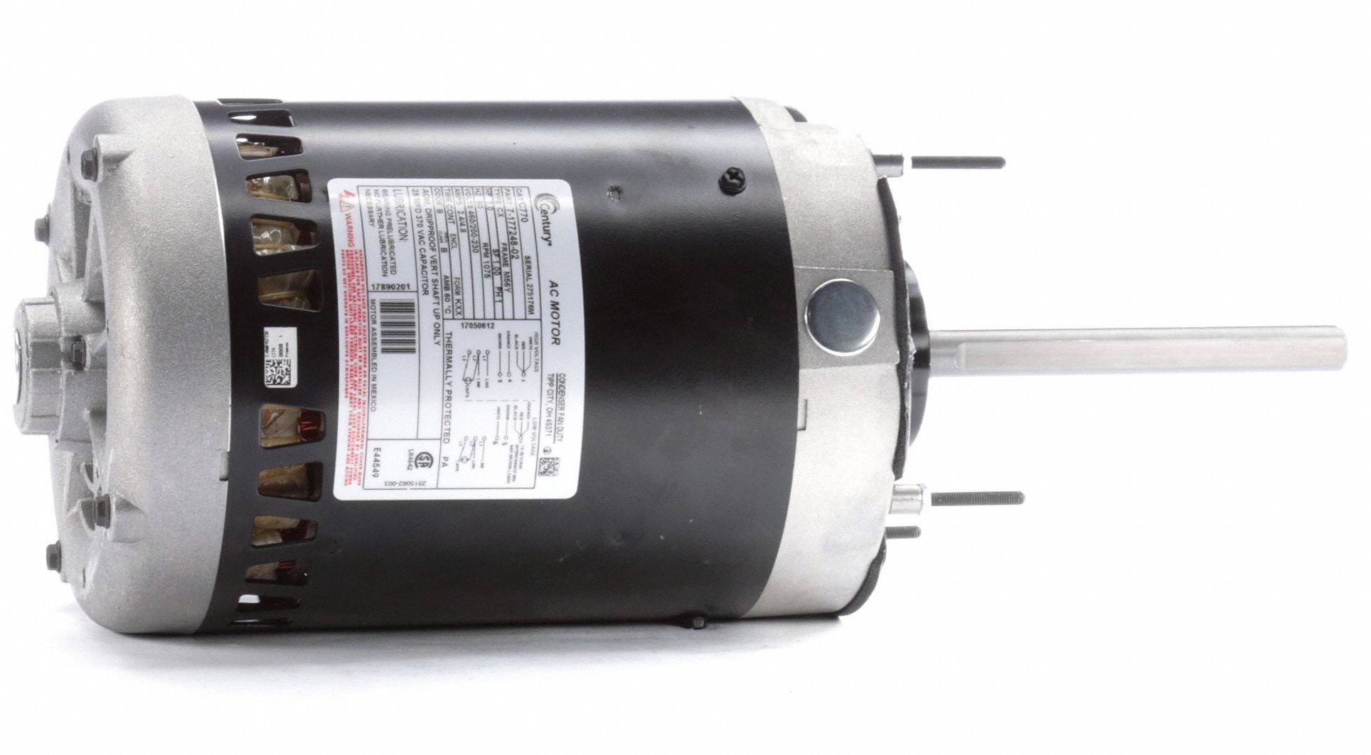century-condenser-fan-motor-1-hp-permanent-split-capacitor-nameplate
