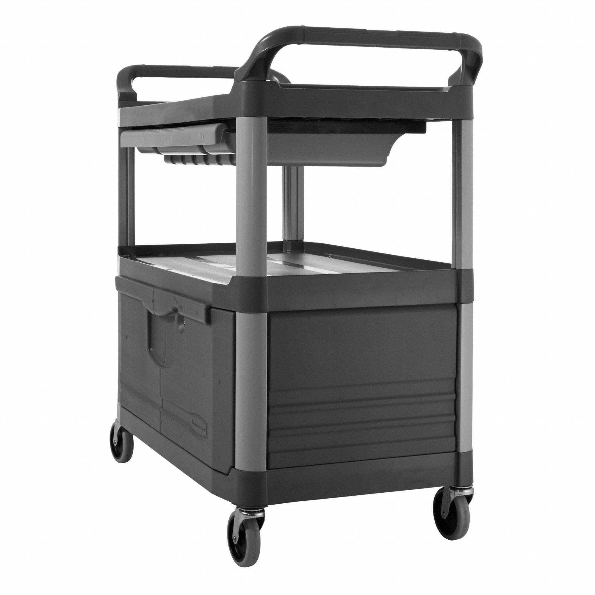 RUBBERMAID COMMERCIAL PRODUCTS Enclosed Service Cart, 300 lb Load ...