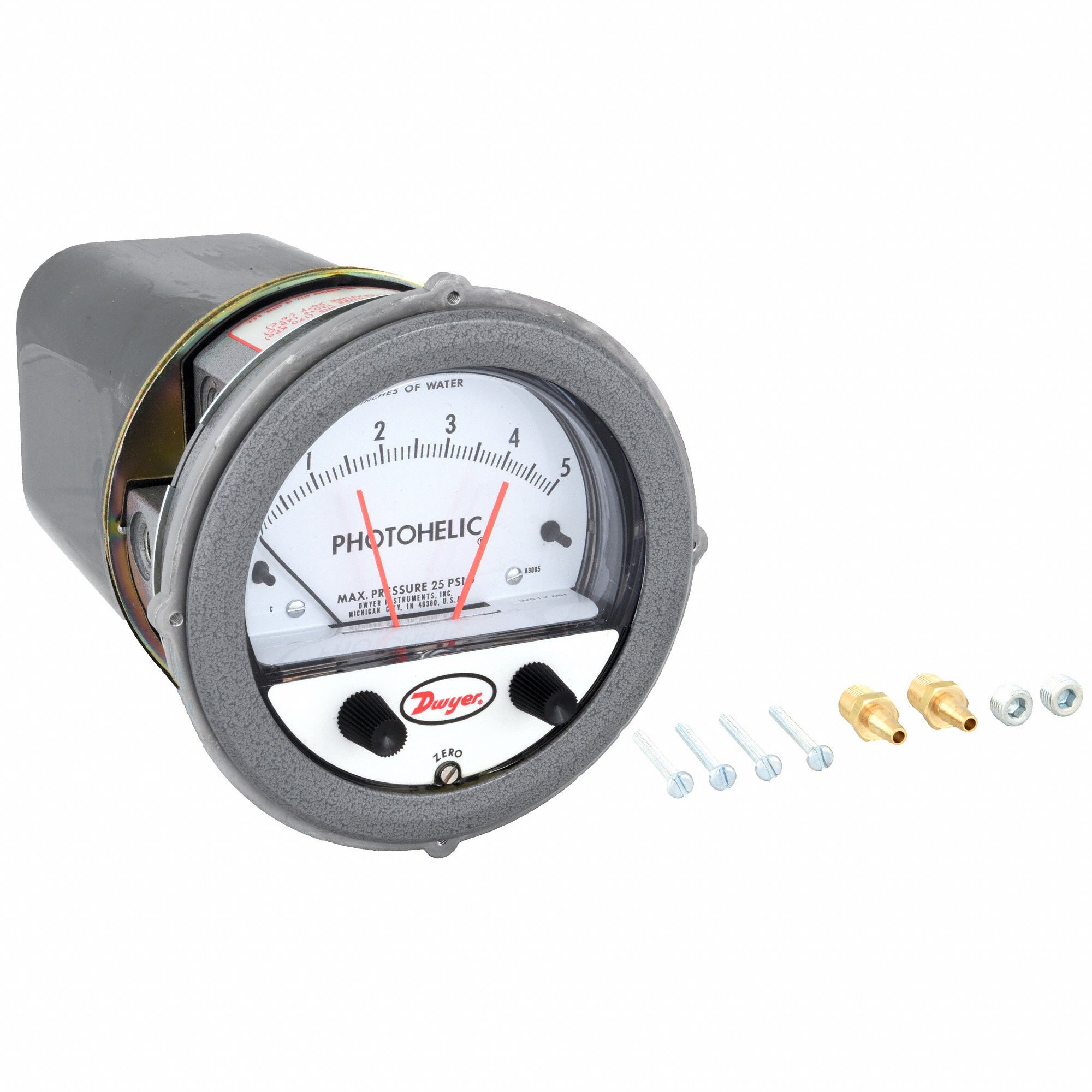 DWYER INSTRUMENTS 1/8 in FNPT Differential Pressure Gauge with 3 3/4 in