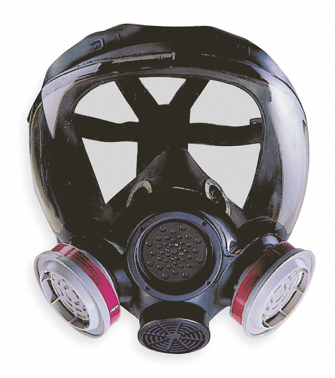 FACEPIECE ASSEMBLY, S, HYCAR RUBBER/POLYURETHANE, BLACK, 6-POINT, NIOSH