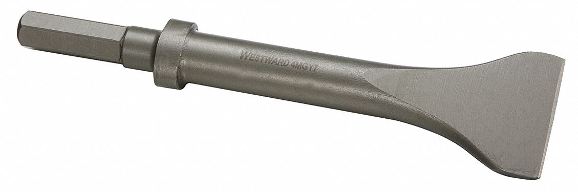 CHISEL, 0.58 IN SHANK SIZE, HEX, OVAL, 2 IN CHISEL TIP W, 8 1/2 IN OVERALL L