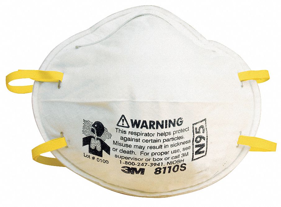 DISPOSABLE RESPIRATOR, S, PP/PUR/POLYESTER/POLYISOPRENE/AL/STEEL,N95, MOULDED, 20/BOX