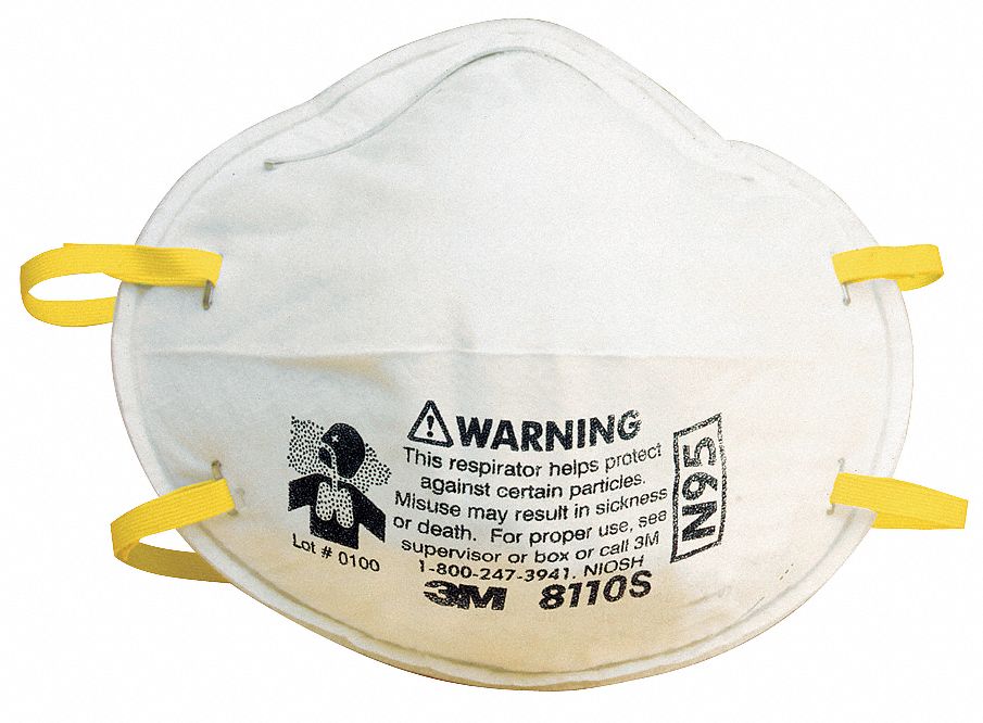 RESPIRATEUR JETABLE, P, PP/PUR/POLYESTER/POLYISOPRÈNE/AL/ACIER, N95, MOULÉ, 20/BOÎTE