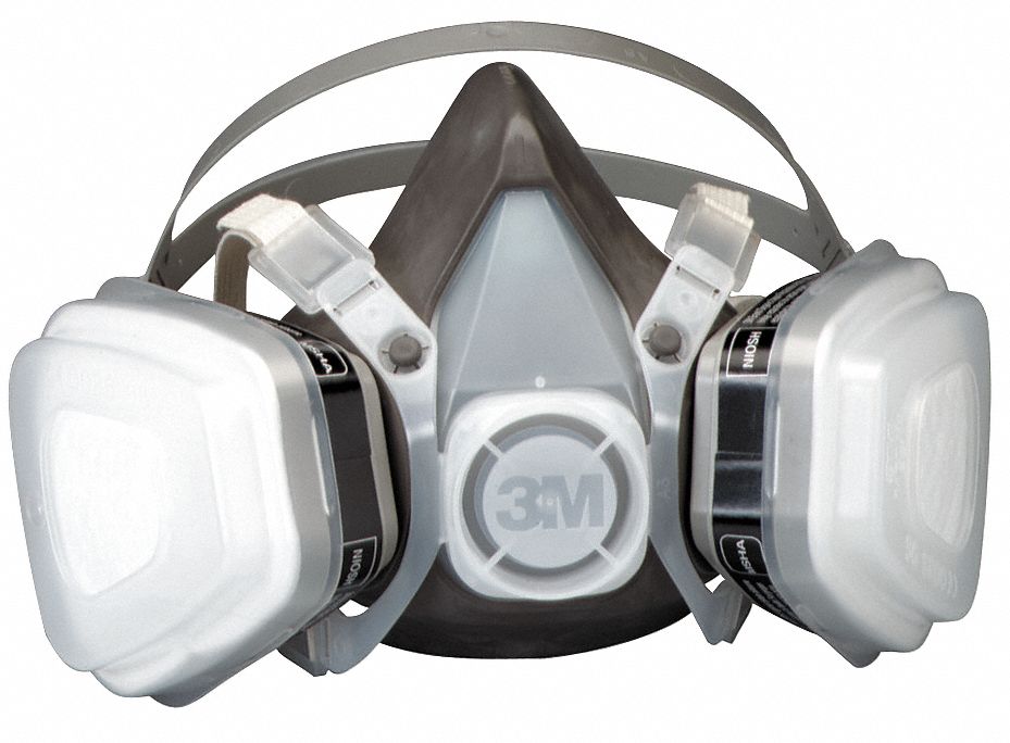 3M 3M Half Mask Respirator, Respirator Connection Type: Fixed ...