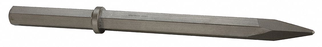 MOIL POINT CHISEL, 1.25 IN SHANK SIZE, HEX, ROUND, 20 1/2 IN OVERALL L, ACL-051