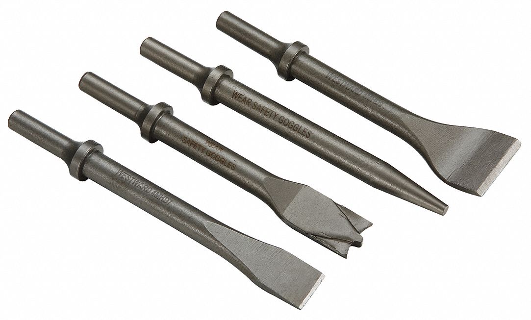 CHISEL SET, 0.401 IN SHANK SIZE, ROUND, ROUND, 6 1/2 IN OVERALL L