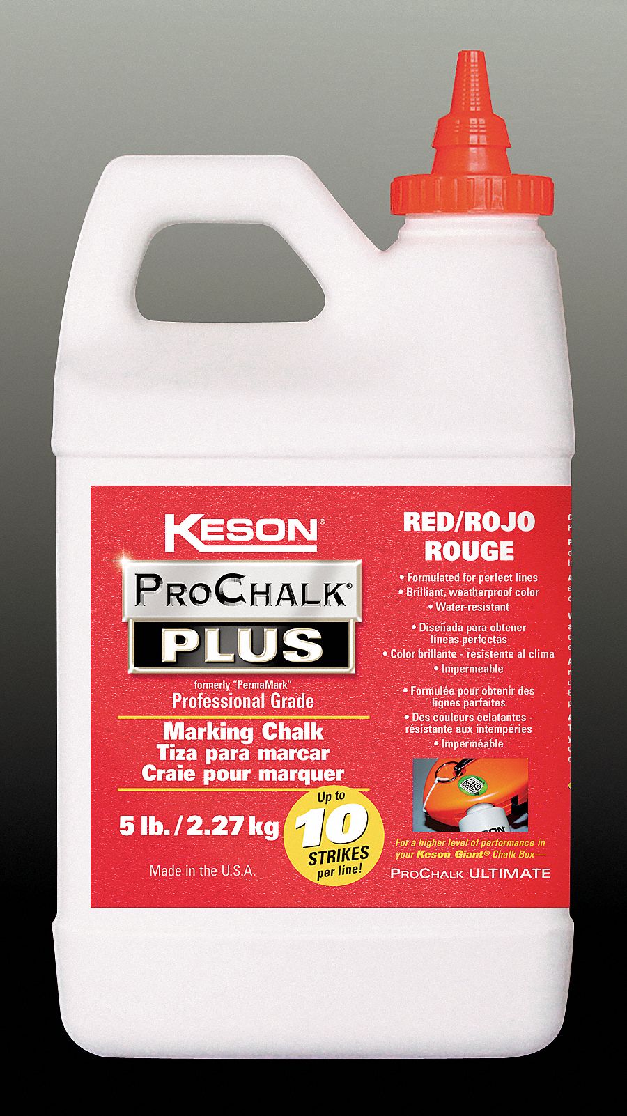 Keson 3 lbs Prochalk Permanent Marking Chalk - Red - PM103RED