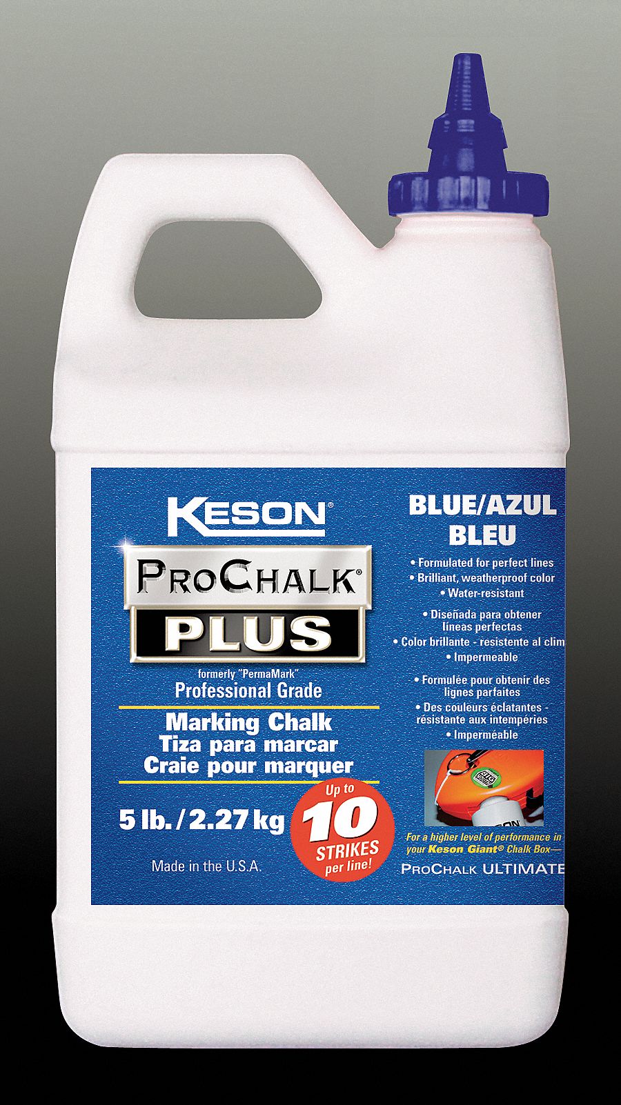 Keson PM103BLUE ProChalk Permanent Chalk, Blue, 3-Pounds