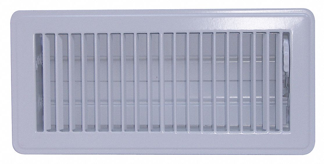 Floor Register Louvered White 4 Max Duct Height In 10 Max Duct Width In