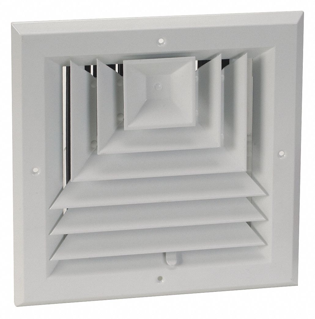 Ceiling Diffuser 3 Way Multilouver 6 Diffuser Duct Size Square 2 1 4 Depth White