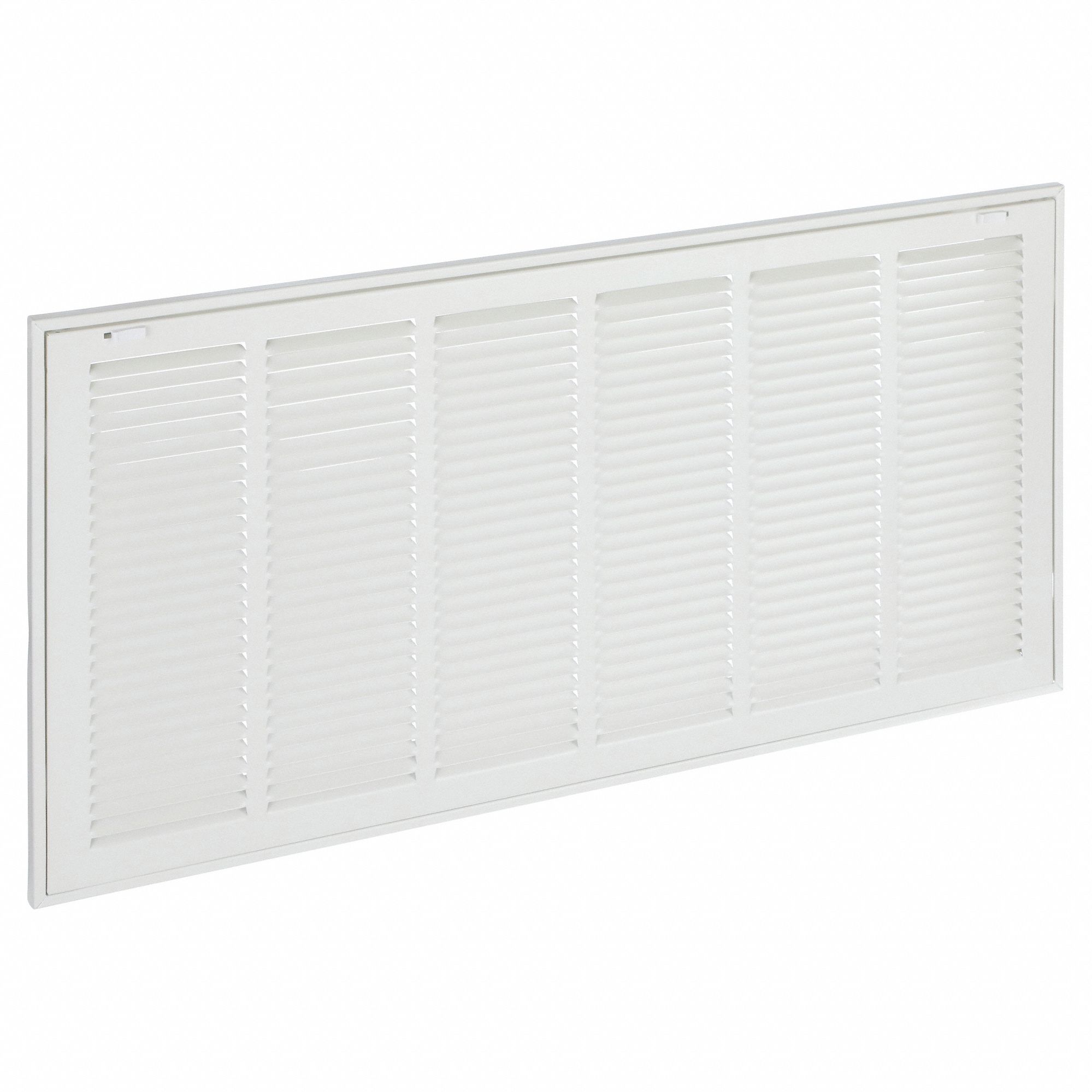 Filtered Return Air Grille: Louvered Grille, White, Powder Coated, Steel, 16 5/8 in H, 32 5/8 in W