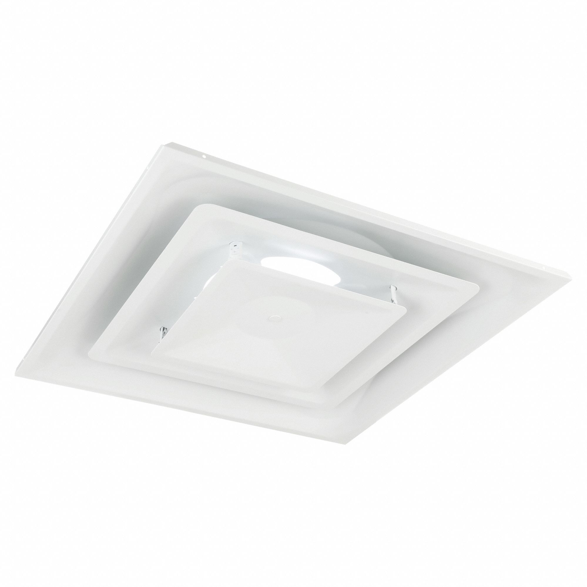 DIFFUSER, CEILING, 23¾ IN H, 23¾ IN W, LAY-IN, 10 IN DUCT, STEEL, SQUARE CONE, WHITE