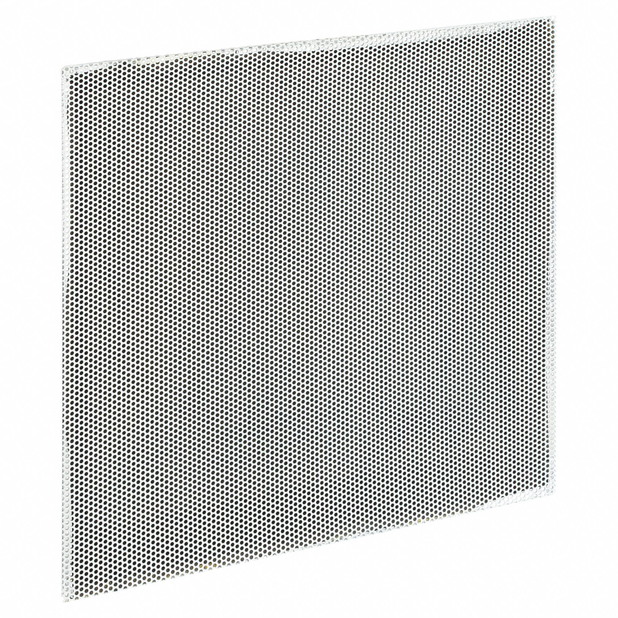 Return Air Grille: Perforated Grille, White, Powder Coated, Steel, 23 3/4 in H, 23 3/4 in W, Lay-In