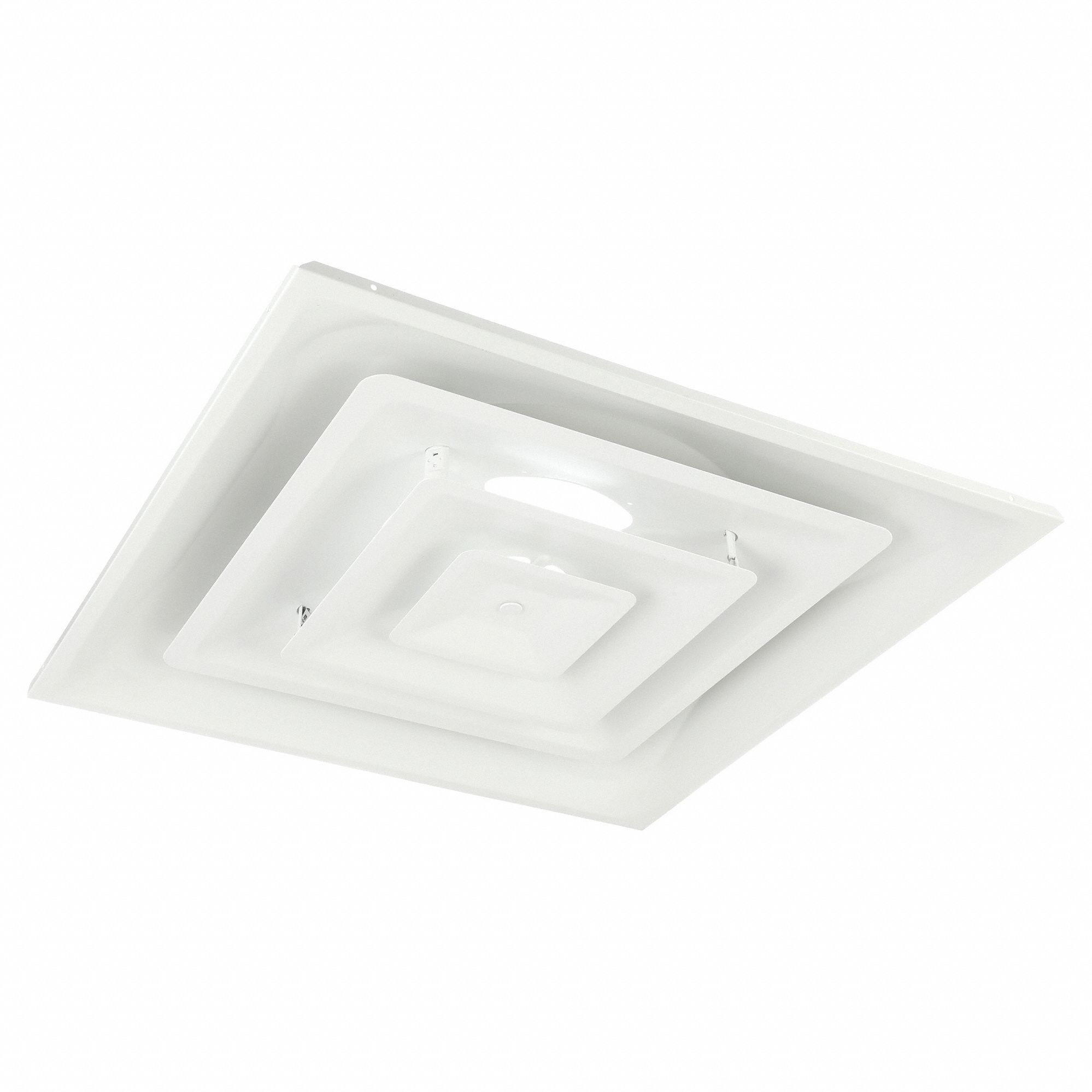 DIFFUSER, CEILING, 23¾ IN H, 23¾ IN W, LAY-IN, 10 IN DUCT, STEEL, SQUARE CONE, WHITE