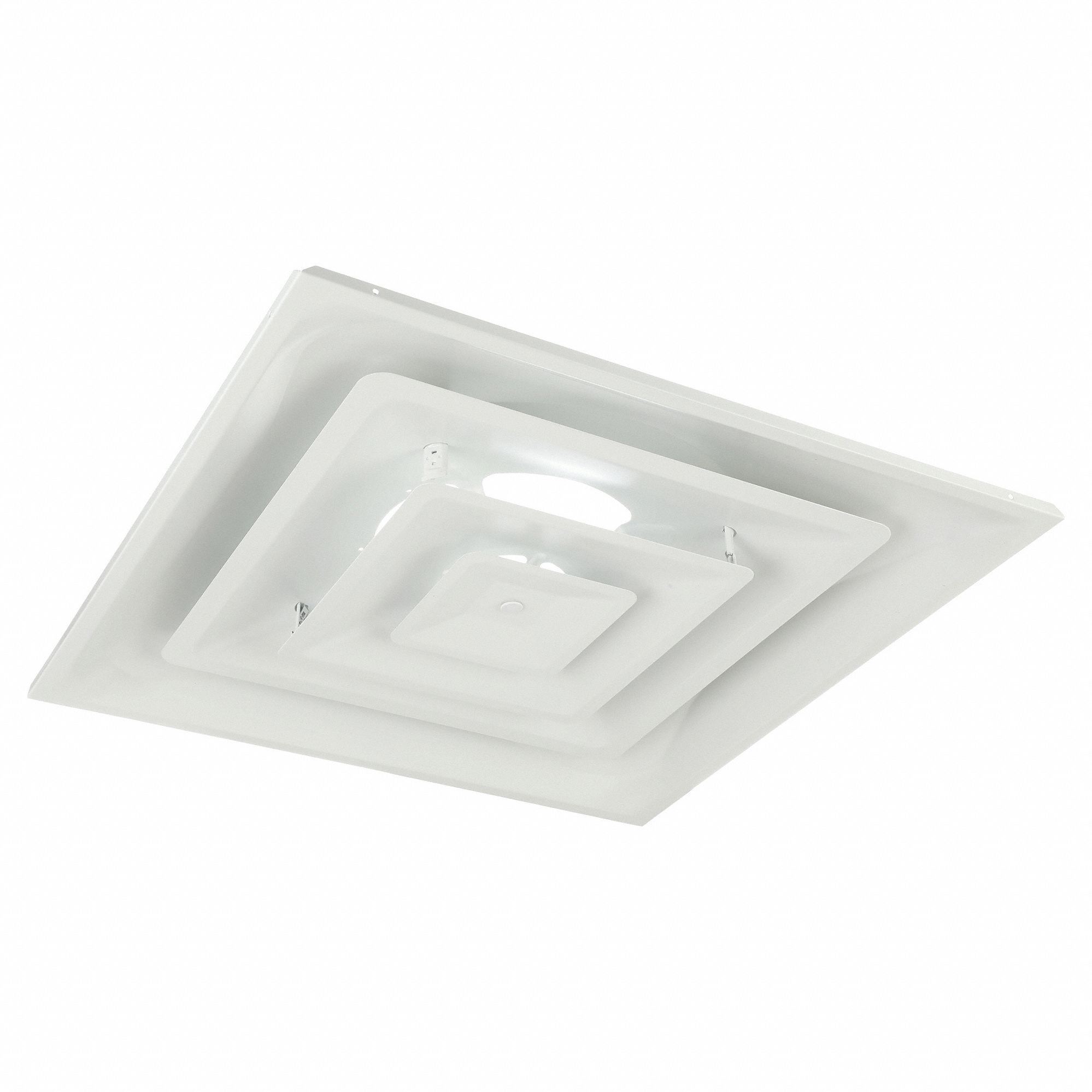 DIFFUSER, CEILING, 23¾ IN H, 23¾ IN W, LAY-IN, 12 IN DUCT, STEEL, SQUARE CONE, WHITE