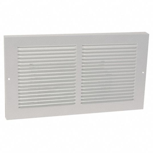 GRAINGER APPROVED Return Air Baseboard Grille, White, 8 in Max. Duct ...