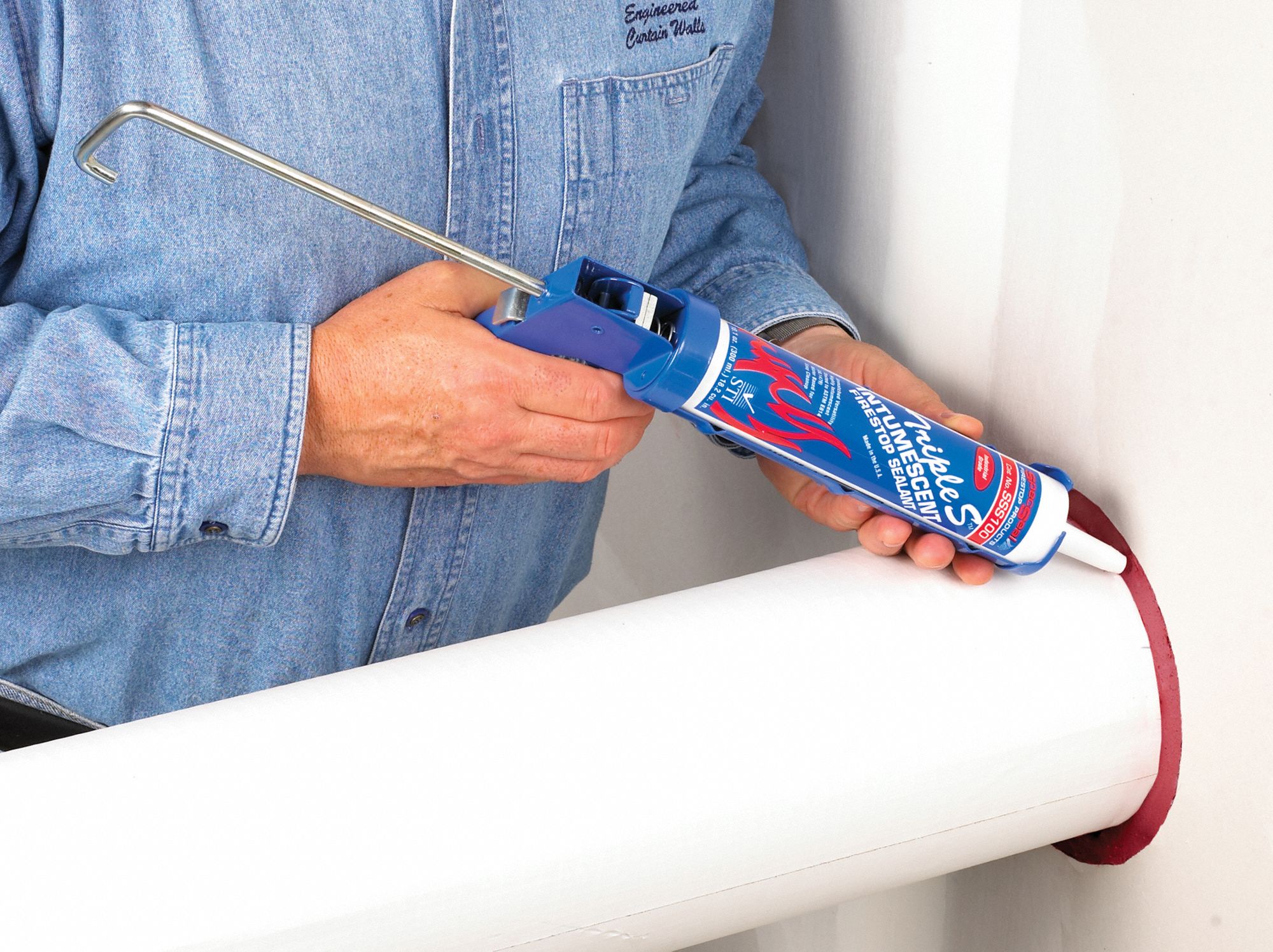 STI Firestop Putty, 36 cu in Tube, Up to 3 hr Fire Rating, Red 4MM46