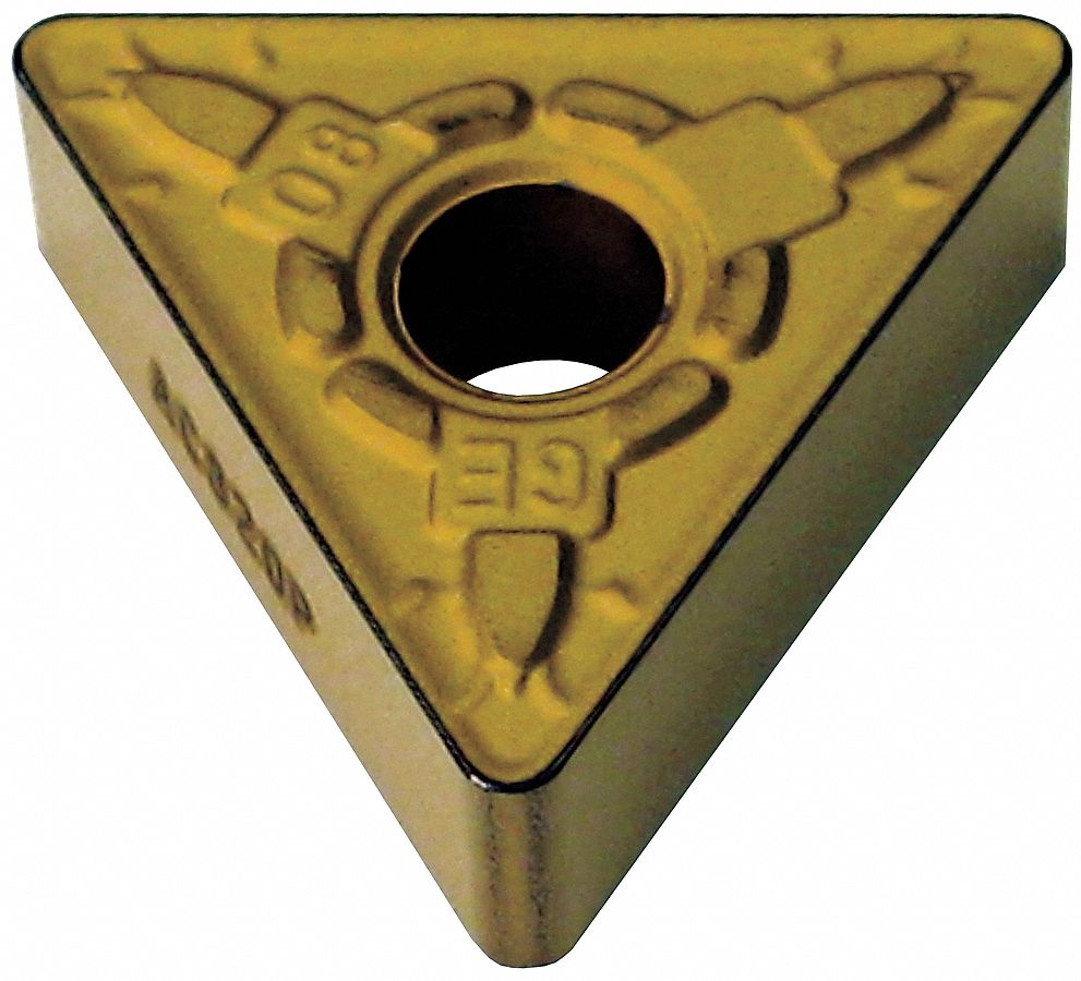 Triangle Turning Insert: 1/2 in Inscribed Circle, Neutral, EGE Chip-Breaker, Al203+TiCN