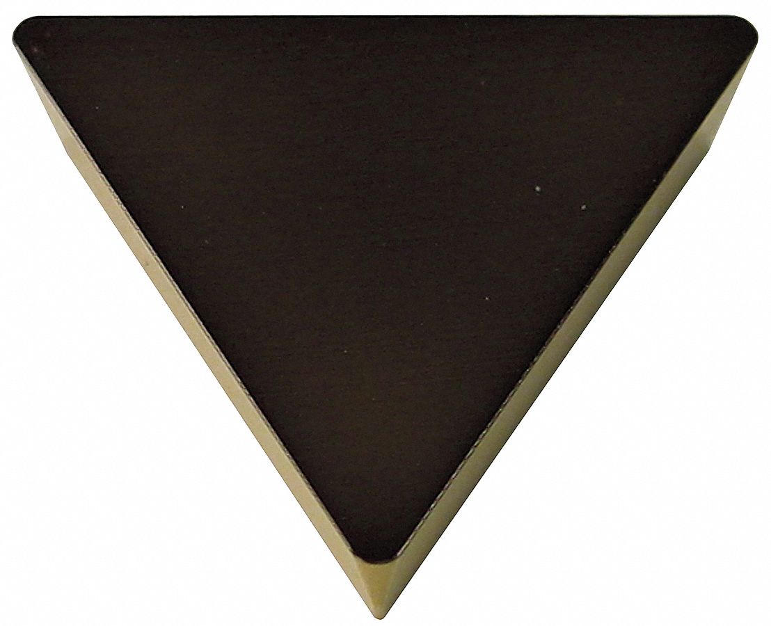 Triangle Turning Insert: 1/2 in Inscribed Circle, Neutral, 11° Clearance Angle, Al203+TiCN