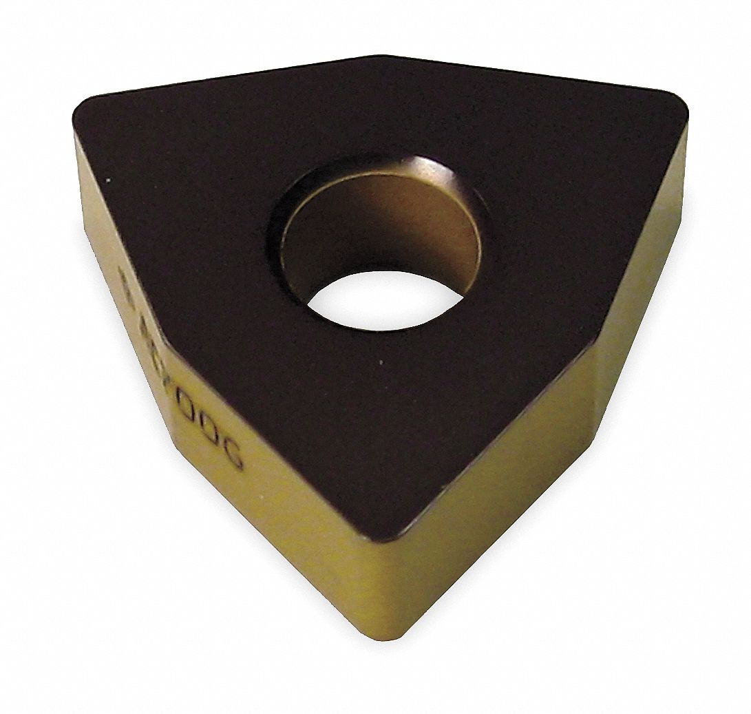 Turning Insert: 1/2 in Inscribed Circle, Neutral, 3/16 in Thick, 0° Clearance Angle, AC700G