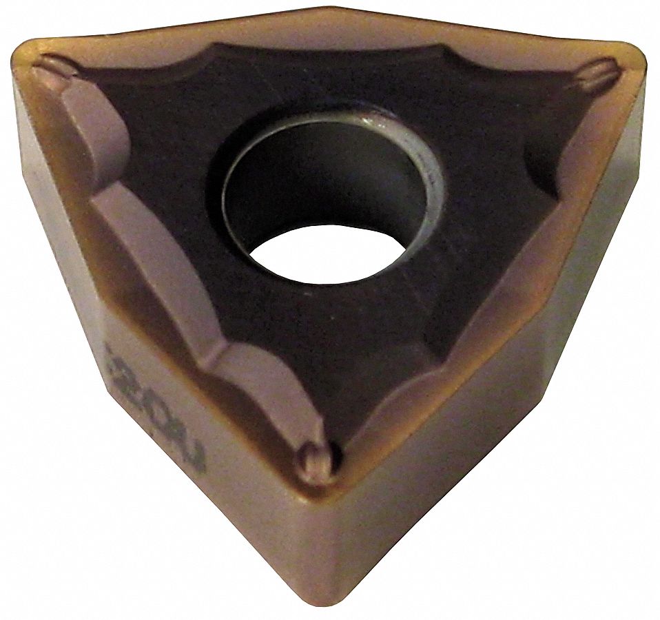 Turning Insert: 1/2 in Inscribed Circle, Neutral, 3/16 in Thick, ESU Chip-Breaker, AC520U