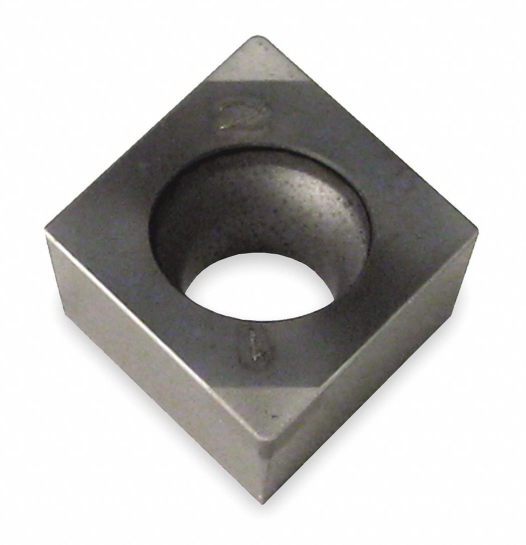 Diamond Turning Insert: CCGA Insert, Neutral, 3/32 in Thick, 1/64 in Corner Radius, TiN