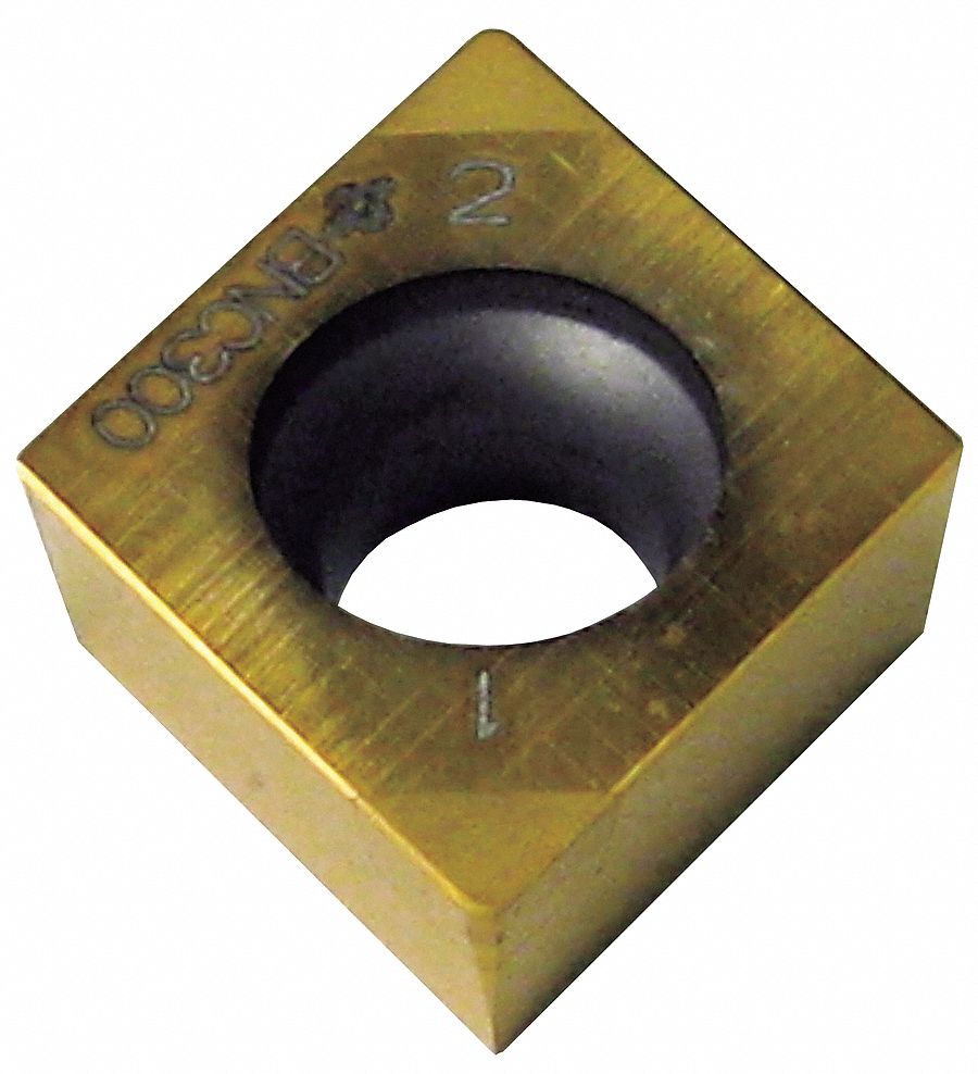 Diamond Turning Insert: CCGA Insert, Neutral, 5/32 in Thick, 1/64 in Corner Radius, TiN